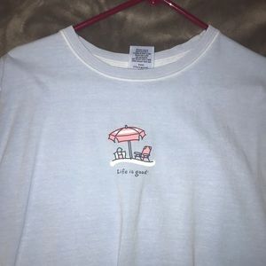 Light blue Life is Good t-shirt